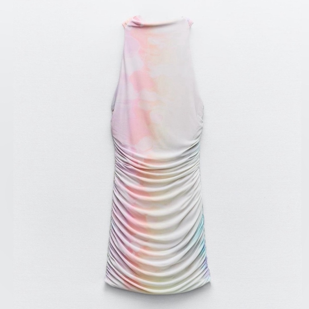 Zara Tie Dye Chiffon Halter Dress